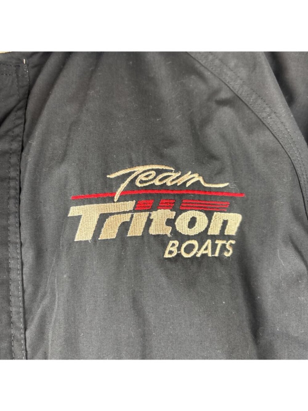Triton Boats Fishing Team Jacket Embroidered Lined Black Size Large EUC - Picture 3 of 9